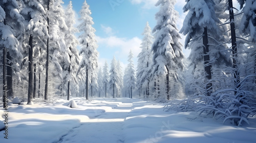 winter landscape forest with snow winter desktop wallpaper
