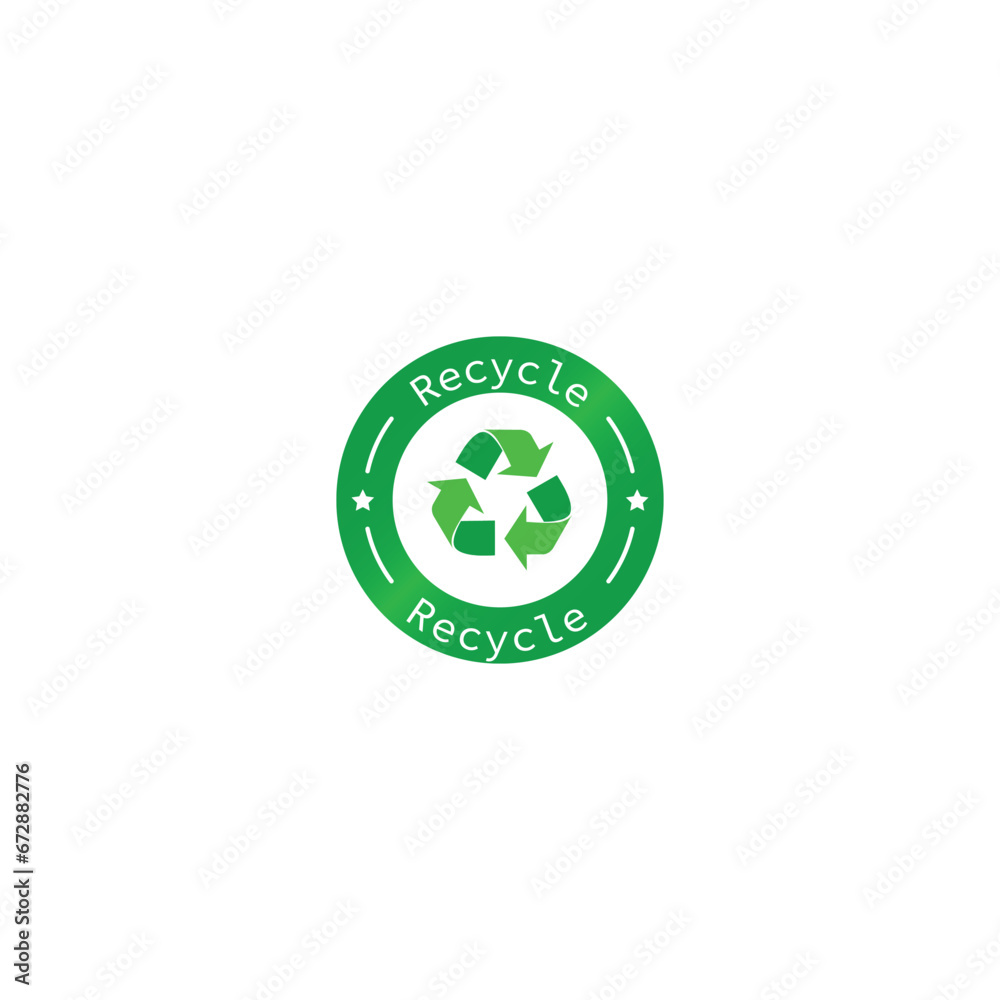 Recycle icon, circular label vector graphics Recycle icon, circular label vector graphics