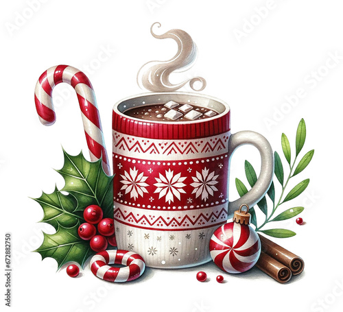 Festive Hot Chocolate with Christmas Decor