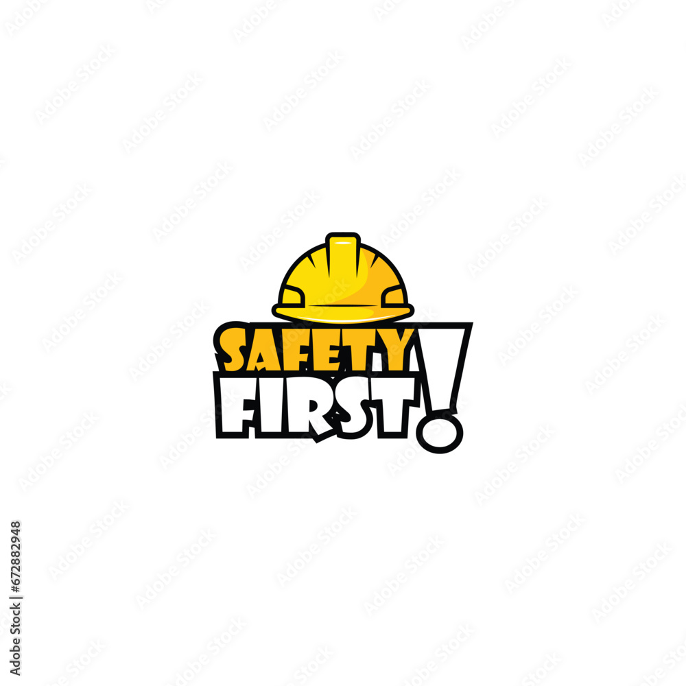 Fototapeta premium safety first text effect vector graphics