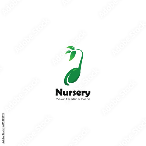 Nursery, sprouting seed logo vector graphics