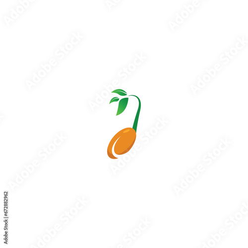 Sprouting seed icon vector graphics