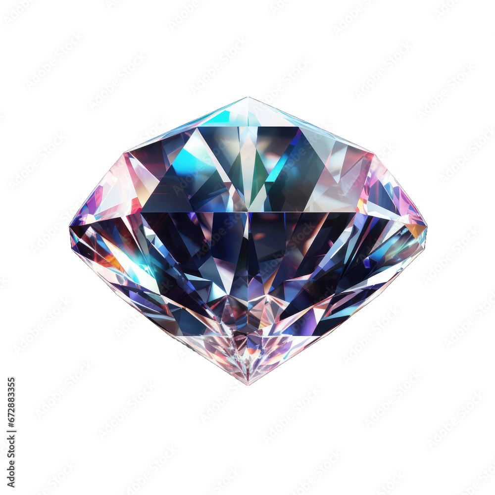 Glowing Diamond on transparent background