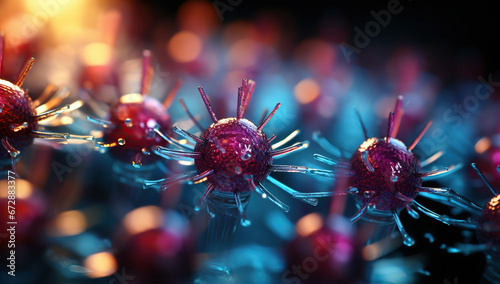 Realistic photo bacterium. Created with Generative AI photo