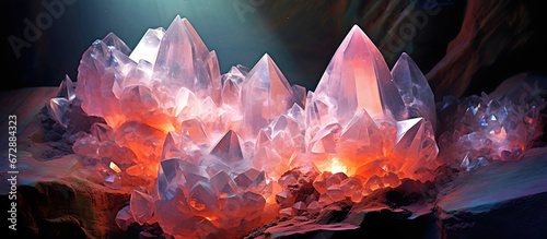 crystals on rock. AI generated. photo