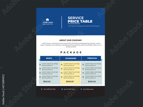 price list flyer template