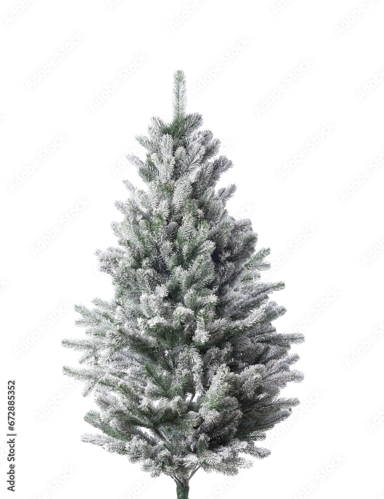 Snowy fir-tree isolated on a white background