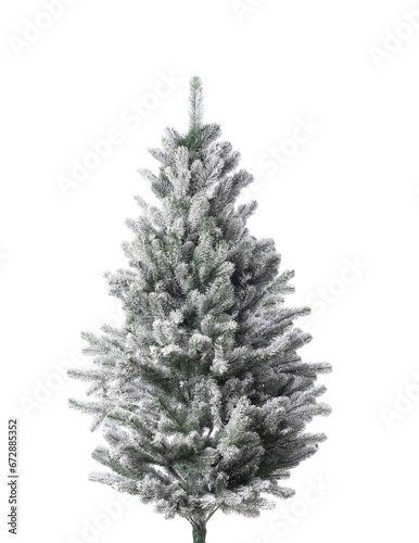 Snowy fir-tree isolated on a white background