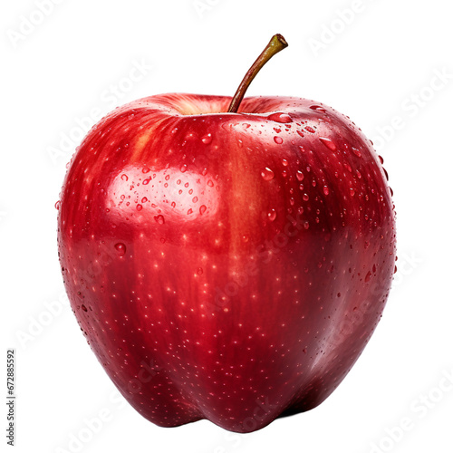 Red apple isolated on white transparent background