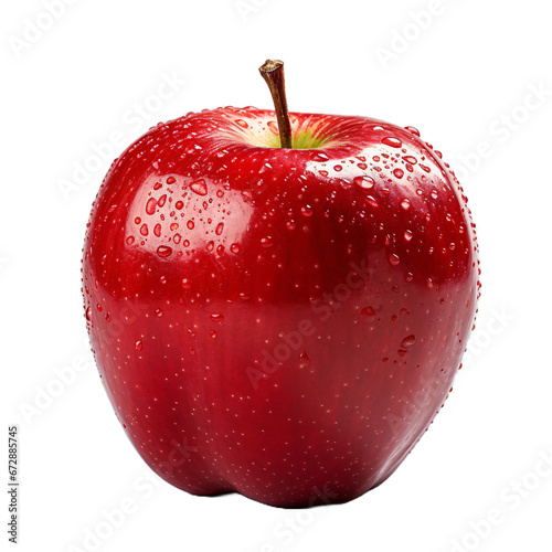 Red apple isolated on white transparent background