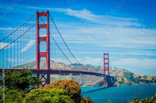Picturesque view of the iconic Golden Gate Bridge in San Francisco, California, © Wirestock