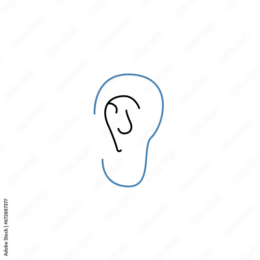 Ear concept line icon. Simple element illustration.Ear concept outline symbol design.