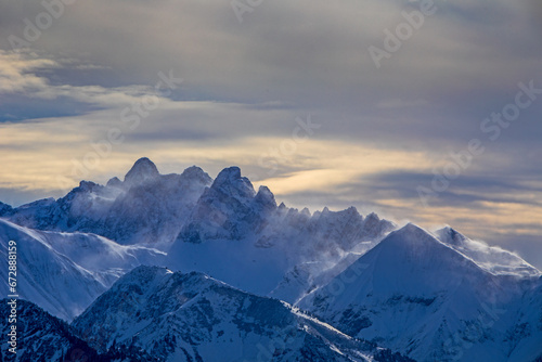 Allg  u - Berge - Alpen - Oberstdorfer Berge - Winter - Schneeverwehungen