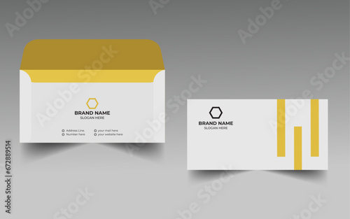 Creative Modern invitation dl Envelope Design template with die cut, letter envelope design on a4 template in illustrator