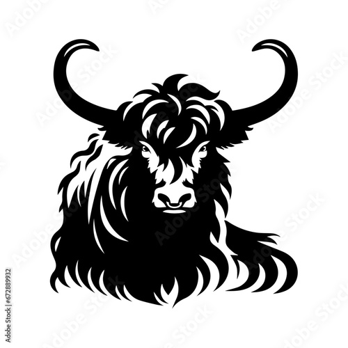 Wallpaper Mural Yak Animal head vector silhouette illustration black color  Torontodigital.ca