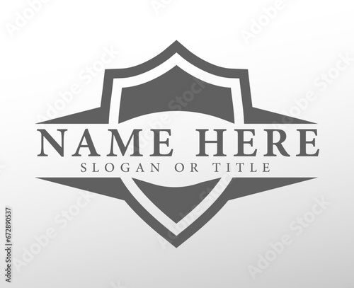 Shield Shape with Silver Gradient. Sheild security and guarantee symbol vector design element