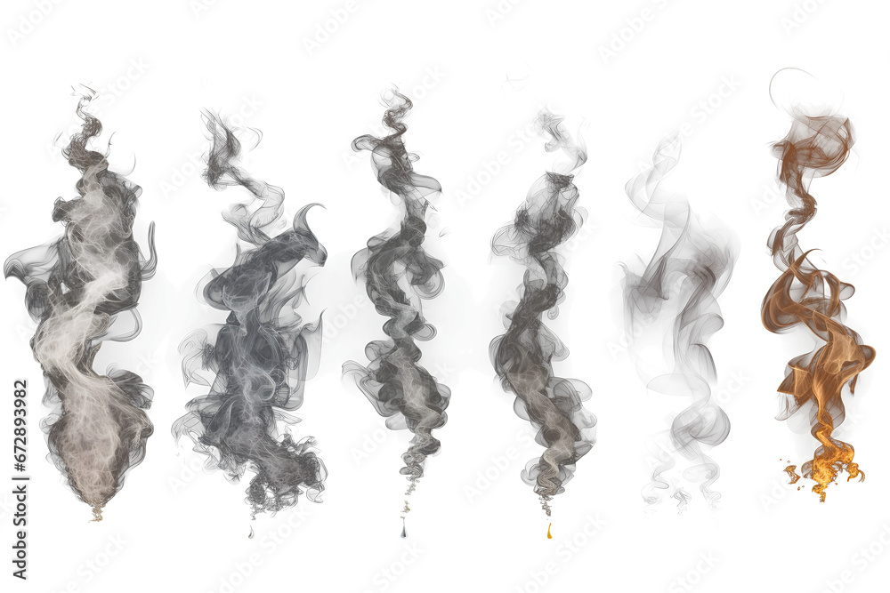 Obraz premium A large amount of smoke is taken with many options available in various graphic