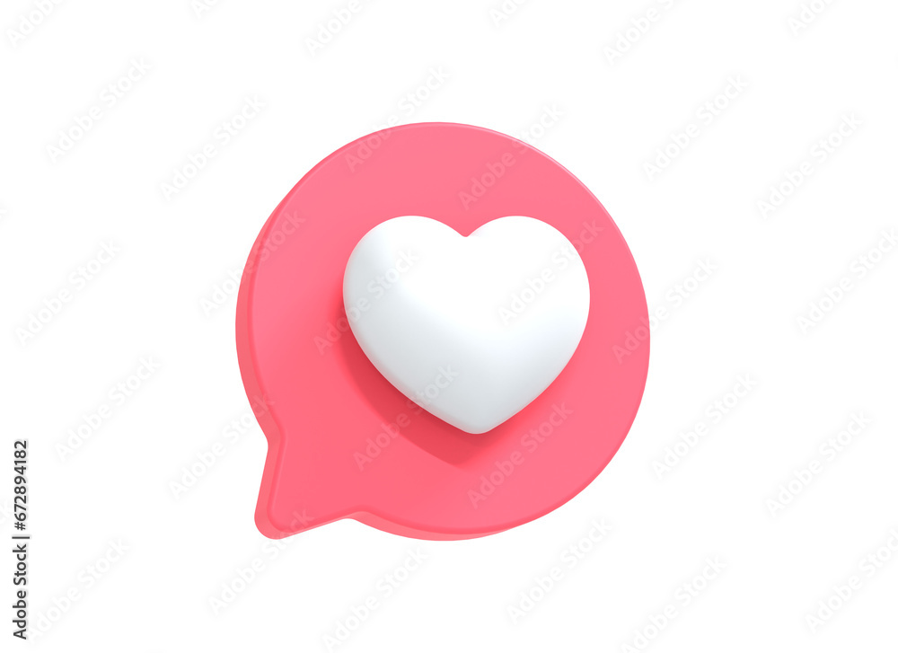 Love symbol for social media or web icon 3d render illustration Love symbol for social media or web icon 3d render illustration