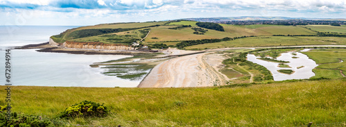 Cuckmere Haven flood plains in East Sussex, England photo