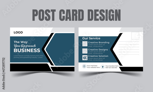 Corporate and modern postcard design template