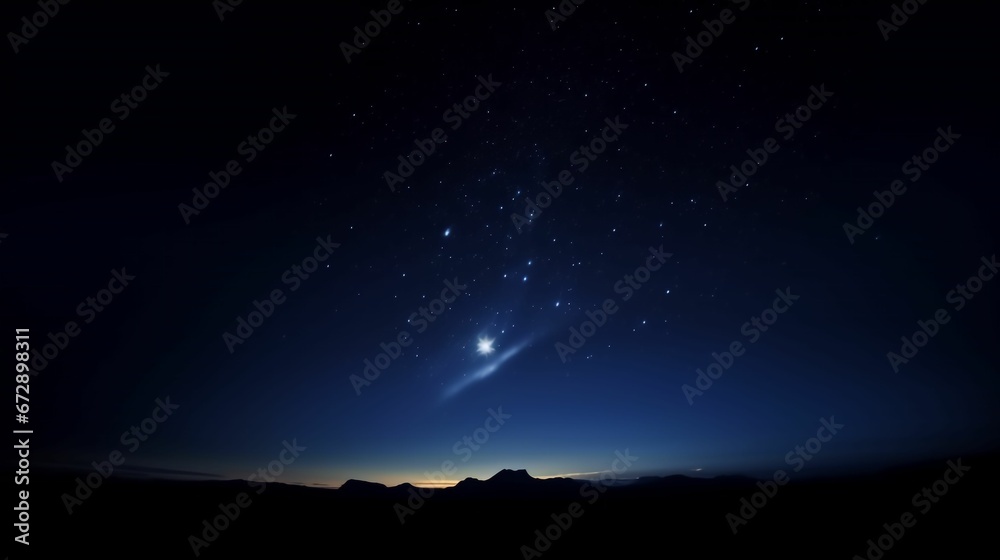 Nightsky with a blue star shining