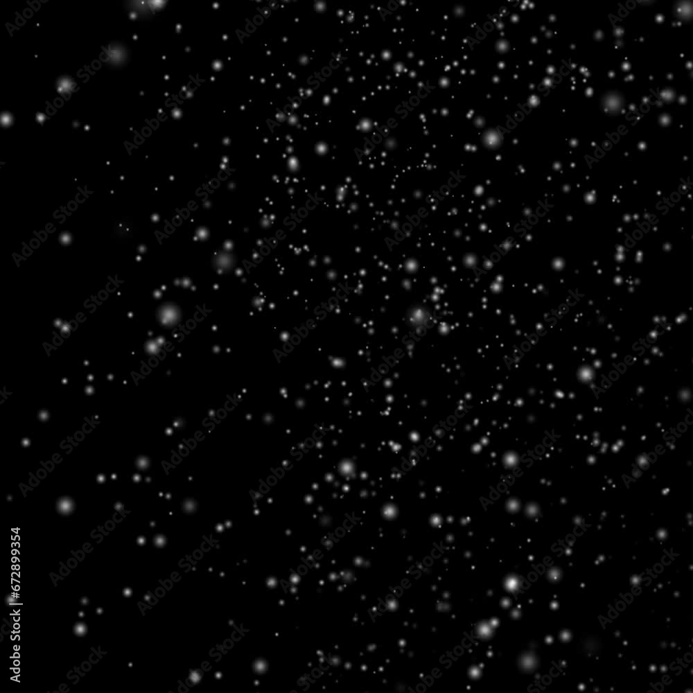 Simple snow particle overlay on a black background. Seamless loop. Simple snow particle overlay on a black background. Seamless loop.