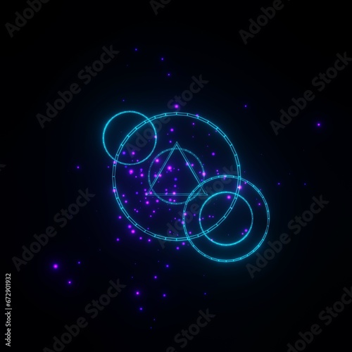 Alchemy blue magic circle. The magic circle, a symbol of mystical geometry