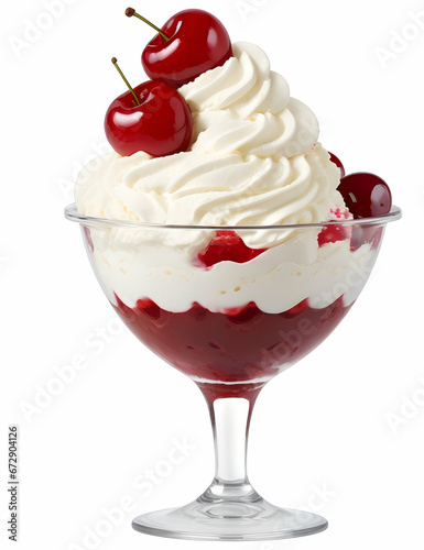 vanilla cream with cherry