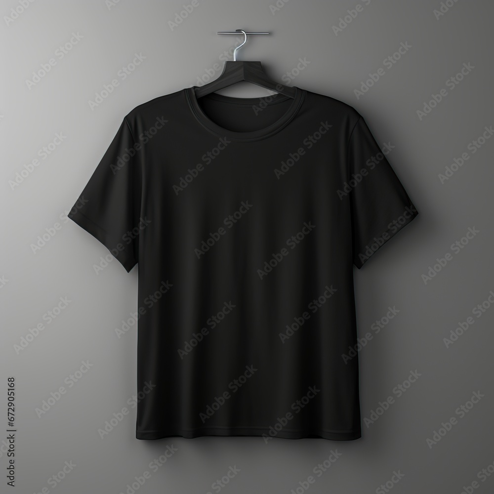 Black t-shirt positioned for mockup design,shirt mockup photography , Generative Ai Black t-shirt positioned for mockup design,shirt mockup photography , Generative Ai