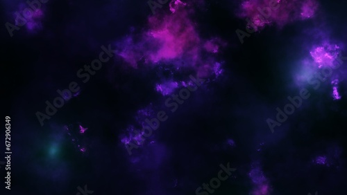 bright purple nebula and the glitter of stars.