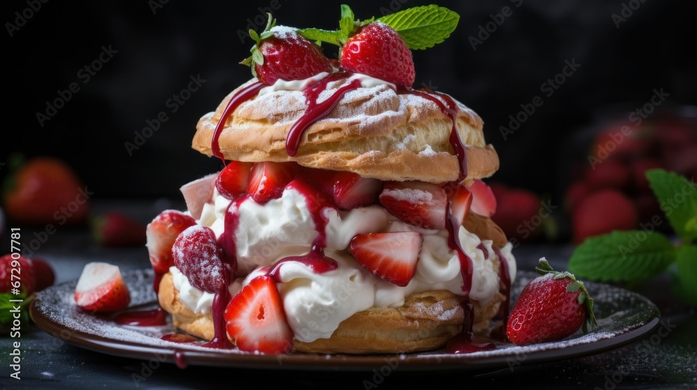 Delicious Strawberry Cream Puffs

