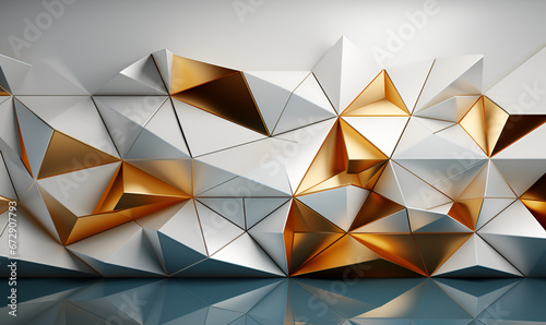 Abstract minimalist wallpaper for desktop with geometrical figures - Generative AI