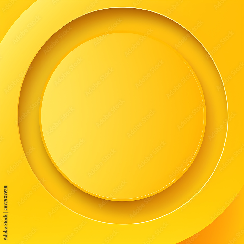 Gradient modern geometric abstract yellow circle background with empty space in the middle