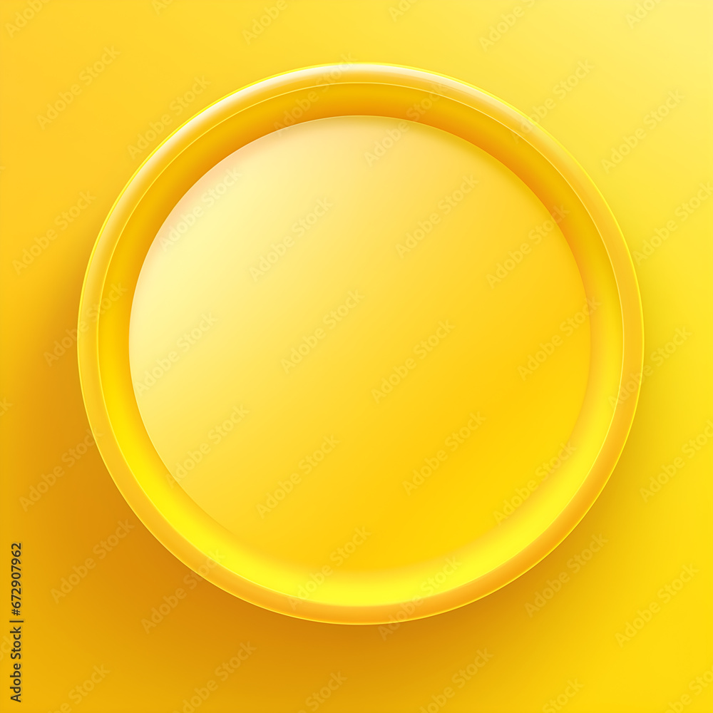 Empty circle round shape plate on yellow gradient background