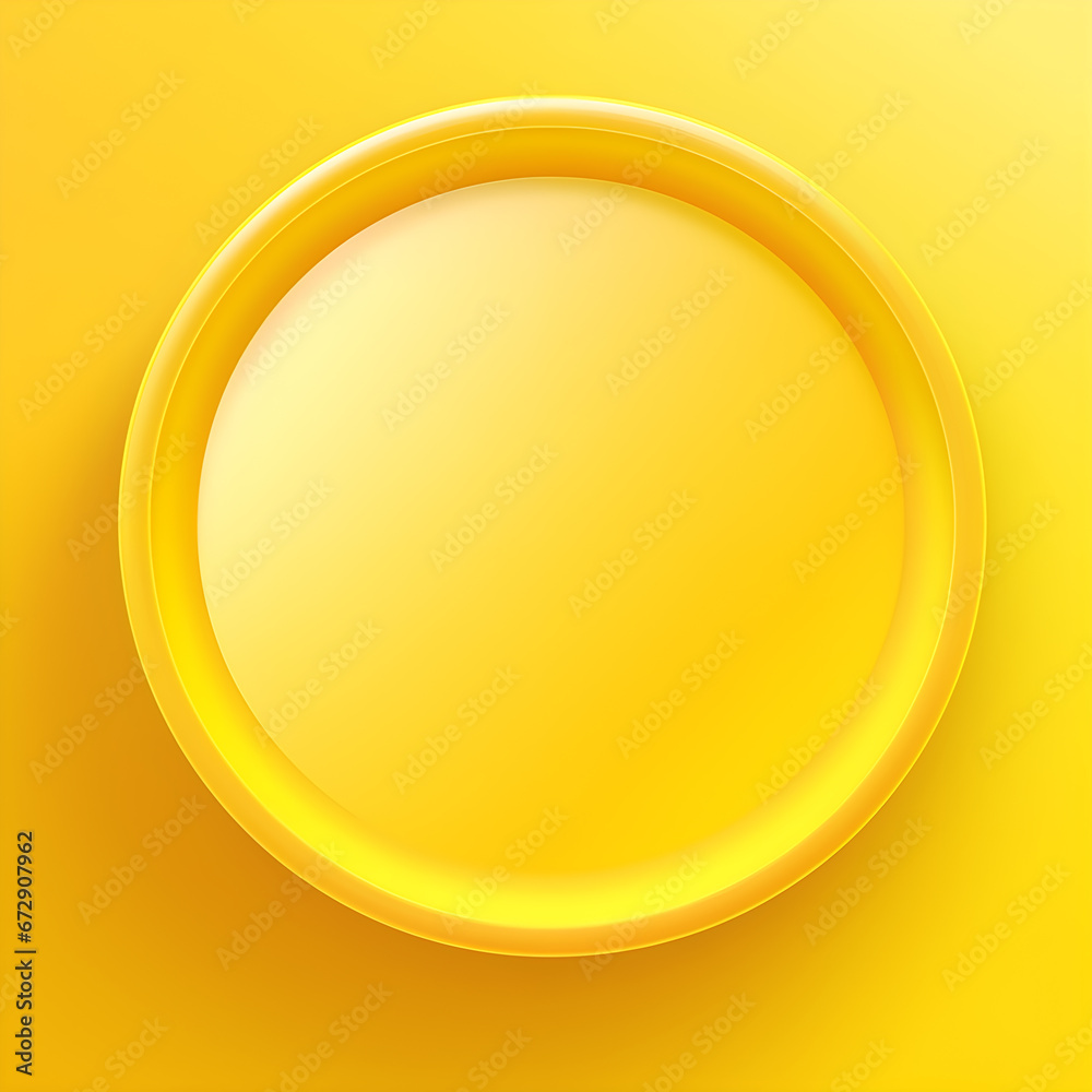 Empty circle round shape plate on yellow gradient background Empty circle round shape plate on yellow gradient background