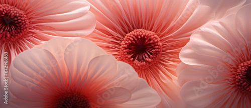 Close-up of pink anemone flowers in bloom.