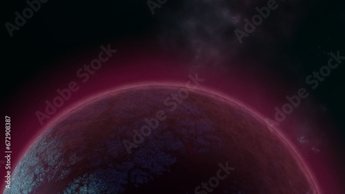 Wallpaper Mural Exoplanet from space, sunset or sunrise. 3d rendering Torontodigital.ca