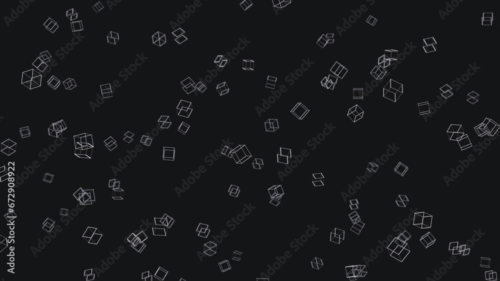 Flying cubic particles, seamless looping