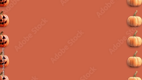 Wallpaper Mural Stop motion Helloween Pumpkin appear and disappear on pastel background. High quality video 4K. Detailed stop motion video. Background or wallpaper in food and drinks videos. Torontodigital.ca