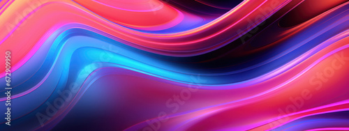 Neon chrome waves in a fluid abstract blend.