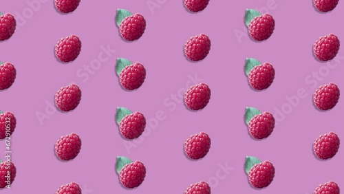 Wallpaper Mural Stop motion Cut and whole Raspberry appear and disappear on pastel background. High quality video 4K. Detailed stop motion video. Background or wallpaper in food and drinks videos. Torontodigital.ca
