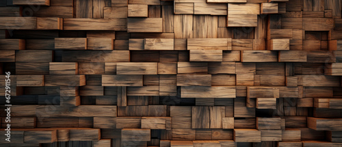 Abstract wooden cubes pattern.