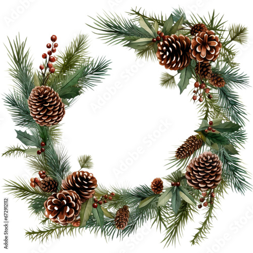 christmas wreath isolated on white background