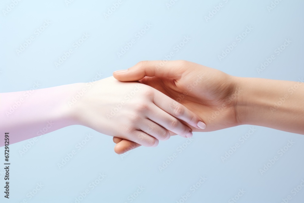 Hands aesthetic on bright background