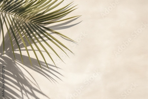 Palm leaf shadow on sand