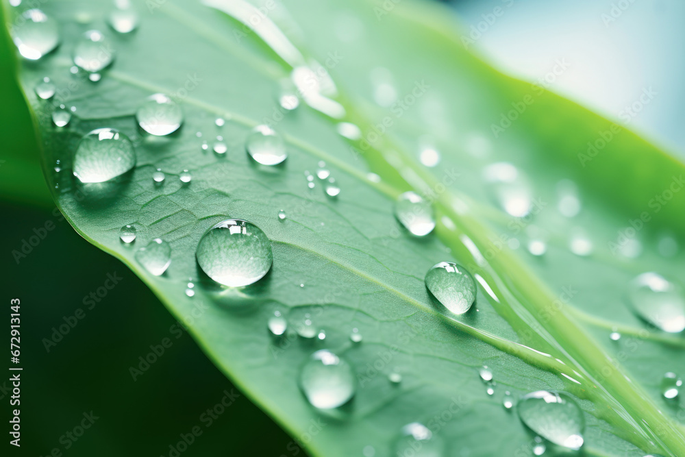 Water drops on leaf Water drops on leaf