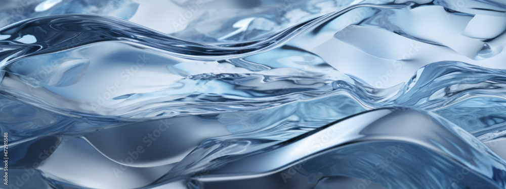 Vibrant blue ice cube close-up, crystalline allure.
