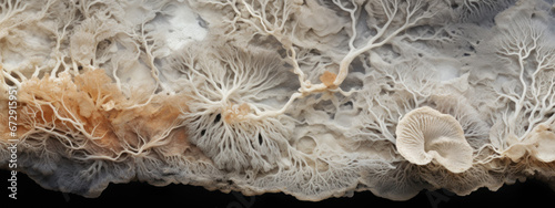 Close-up of mycelium texture.