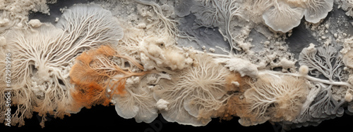 Close-up of mycelium texture. photo