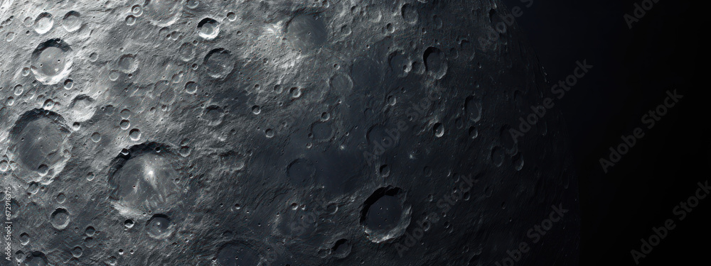 Detailed moon surface with craters and textures. - obrazy, fototapety, plakaty 